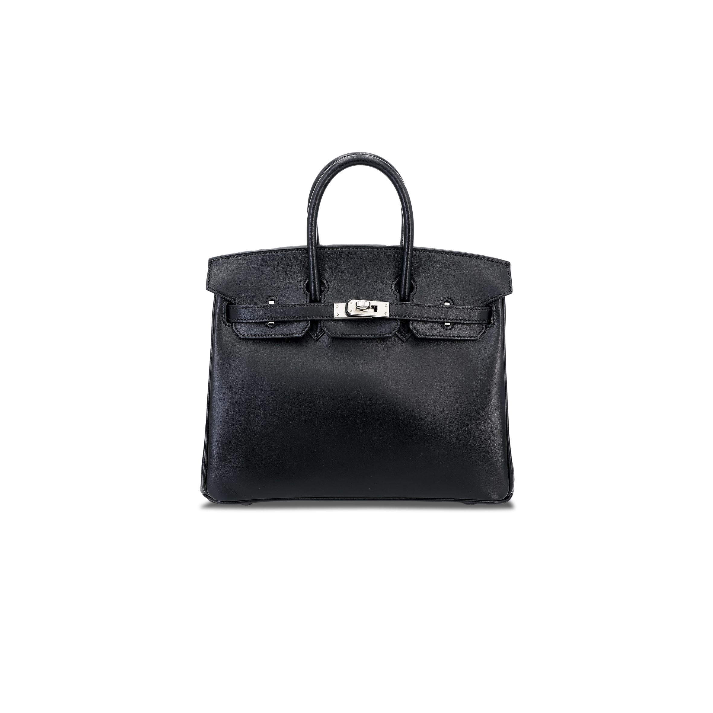 H**mes master birkin 25 black noir tadelakt leather silver buckle 1530255866 (25*20*13cm)